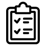 Clipboard with checkmarks icon